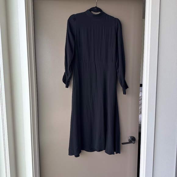 Black, Midi, Long Sleeve Mock Neck Loft Dress - Picture 1 of 6